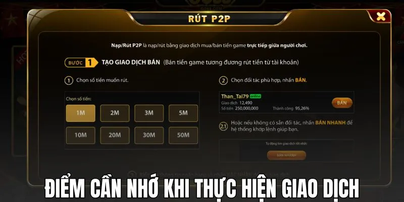 Điểm cần nhớ khi thực hiện giao dịch rút tiền GO88
